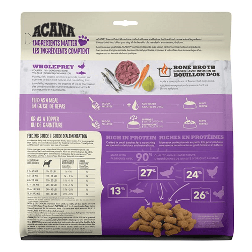 Freeze Dried Raw Dog Food - Duck Dinner Morsels - 227 g / 8 oz - J & J Pet Club - Acana