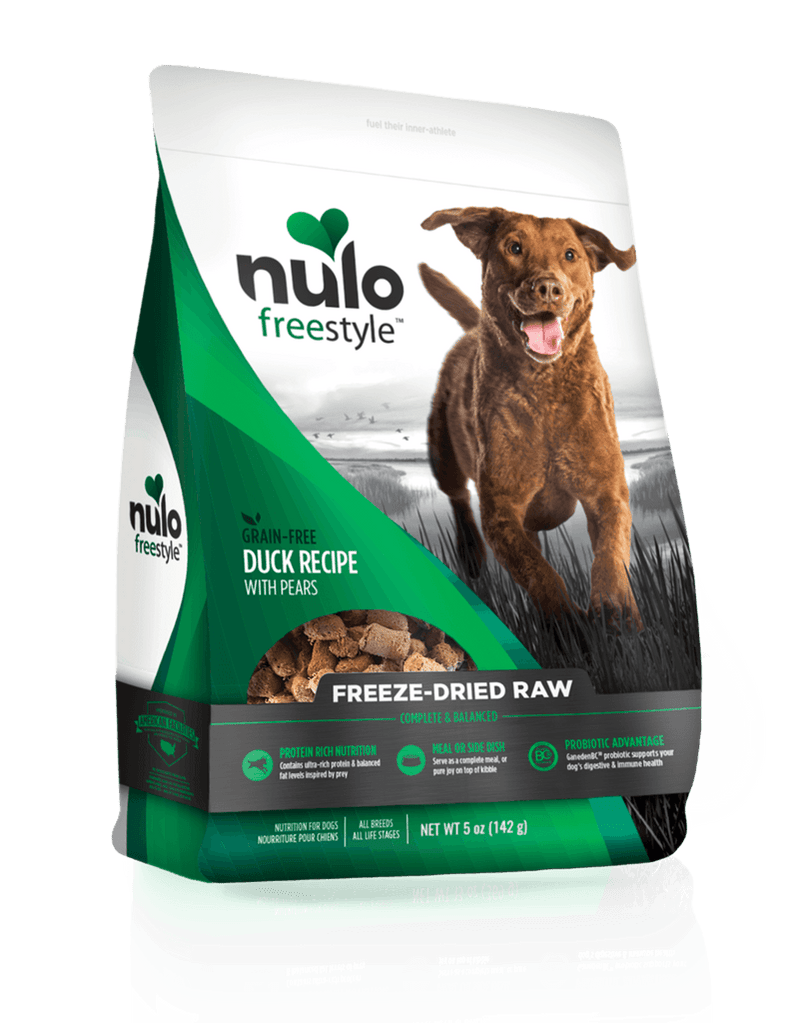 Freeze Dried Raw Dog Food - FREESTYLE - Duck & Pears Recipe - J & J Pet Club - Nulo