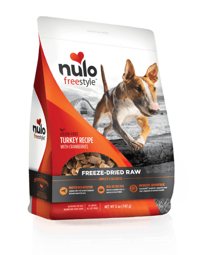 Freeze Dried Raw Dog Food - FREESTYLE - Turkey & Cranberries Recipe - J & J Pet Club - Nulo