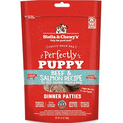 Freeze Dried Raw Dog Food - Puppy - Beef & Salmon Dinner Patties - J & J Pet Club - Stella & Chewy's
