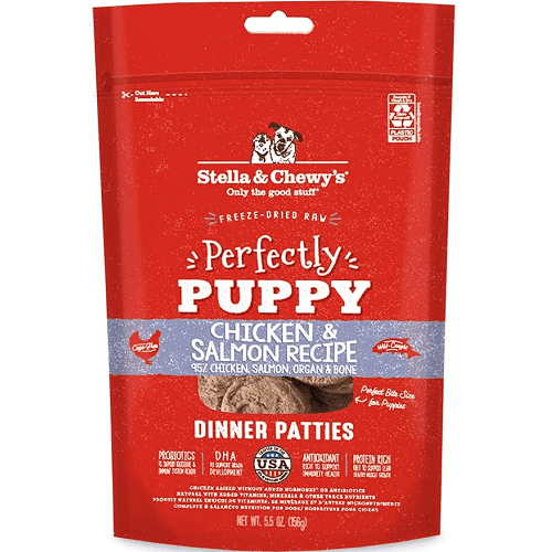 Freeze Dried Raw Dog Food - Puppy - Chicken & Salmon Dinner Patties - J & J Pet Club - Stella & Chewy's