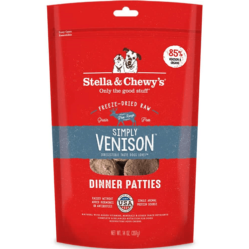 Freeze Dried Raw Dog Food - Simply Venison Dinner Patties - J & J Pet Club - Stella & Chewy's