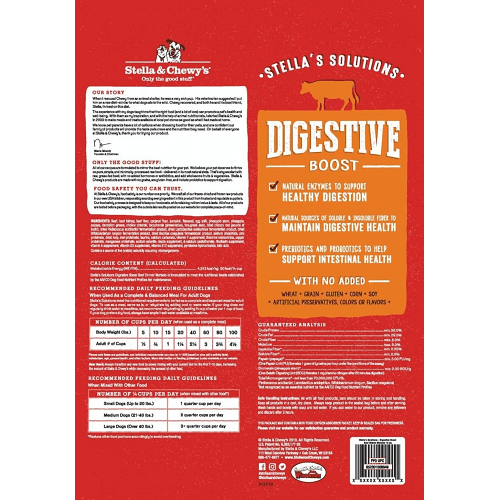 Freeze Dried Raw Dog Food - Solutions - Digestive Boost - Beef Dinner Morsels - J & J Pet Club - Stella & Chewy's