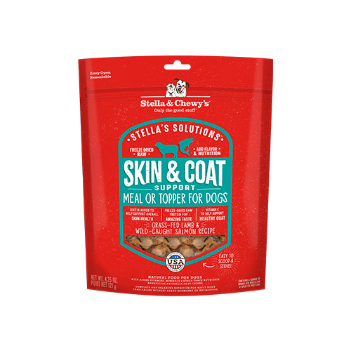 Freeze Dried Raw Dog Food - Solutions - Skin & Coat Boost - Lamb & Salmon Dinner Morsels - J & J Pet Club - Stella & Chewy's