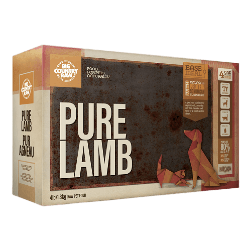 Frozen Dinner - PURE FORMULAS - Pure Lamb Carton - 4 x 1 lb - J & J Pet Club - Big Country Raw