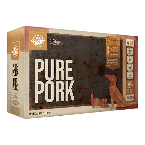 Frozen Dinner - PURE FORMULAS - Pure Pork Carton - 4 x 1 lb - J & J Pet Club - Big Country Raw
