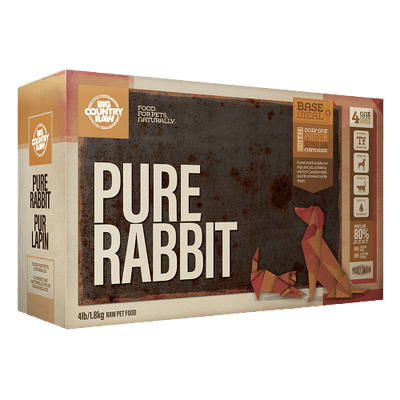 Frozen Dinner - PURE FORMULAS - Pure Rabbit Carton - 4 x 1 lb - J & J Pet Club - Big Country Raw