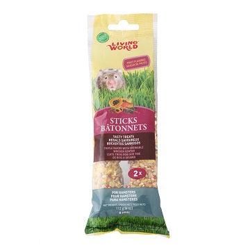Hamster Treat Sticks - Fruit Flavour - 112 g (4 oz) - 2-pack - J & J Pet Club - Living World