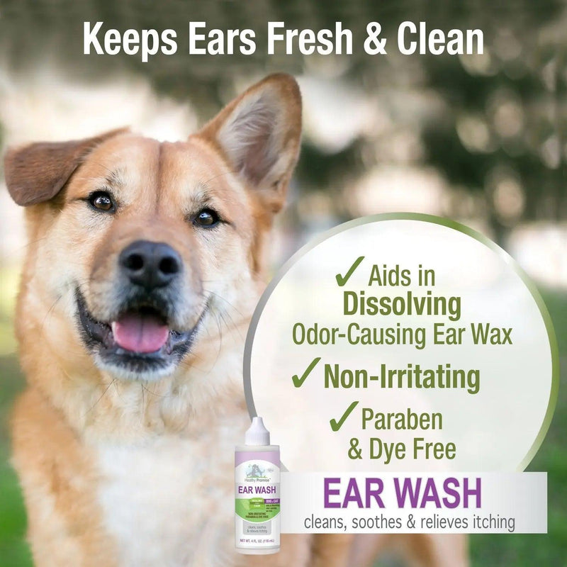 Healthy Promise - Ear Wash for Dogs and Cats - 4 oz - J & J Pet Club - Four Paws