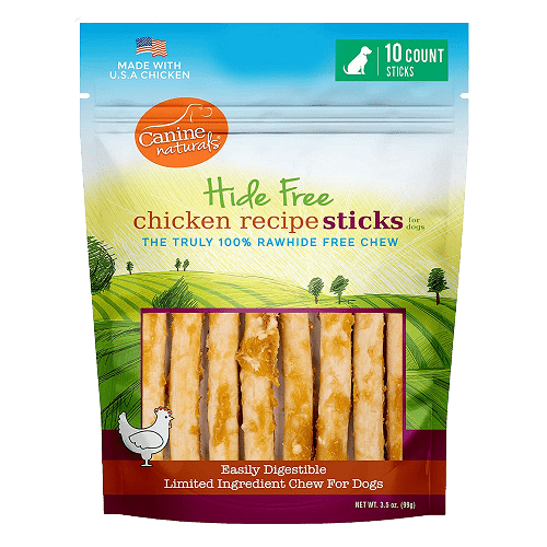 Hide Free Chicken Chews - 5” Sticks (All Dogs) - 10 pk - J & J Pet Club - Canine Naturals