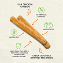 Hide Free Chicken Chews - Large 7” Roll (Up to 75 lbs) - 2 pk - J & J Pet Club - Canine Naturals