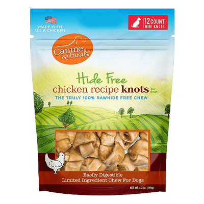 Hide Free Chicken Chews - Mini Knots (Up to 20 lbs) - 12 pk - J & J Pet Club - Canine Naturals