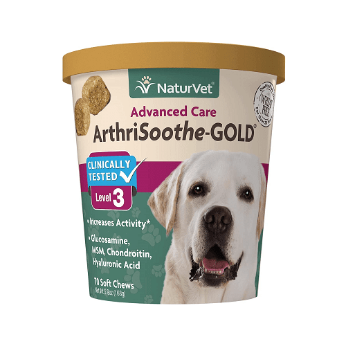 Joint Care Supplement, ArthriSoothe-GOLD Advanced Care Soft Chews, Level 3 Advanced Care - 70 ct cup - J & J Pet Club - Naturvet