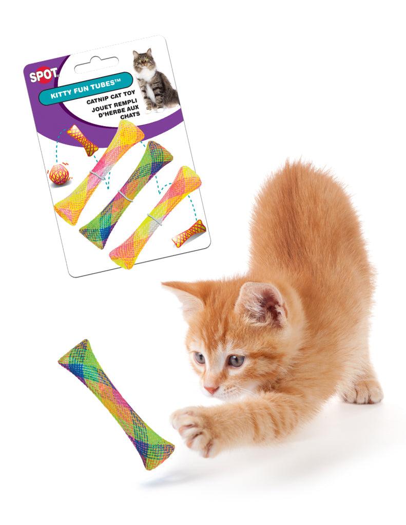 Kitty Fun Tubes - Catnip Cat Toys - 3 pc - J & J Pet Club - Spot