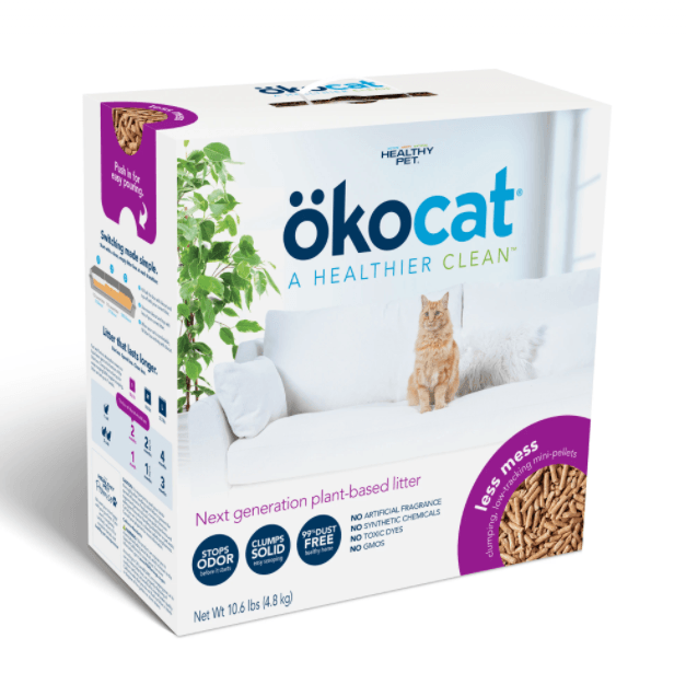 Less Mess Clumping Low-Tracking, Mini-Pellets Wood Cat Litter (Long Hair) - J & J Pet Club - Okocat