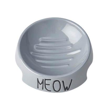 Meow Inverted Stoneware Bowl 5" (Dishwasher Safe) - J & J Pet Club - PetRageous