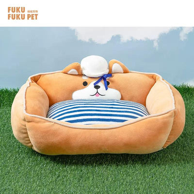 Navy Series Pet Beds - Square Bed Shiba Inu - 57 x 45 cm - J & J Pet Club - FUKUFUKU Pet