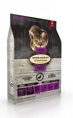 Dry Cat Food, Grain-Free Duck Formula Oven-Baked Tradition Cat Food.