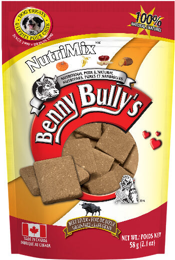 Freeze-Dried Dog Treats, NUTRIMIX - 58 g Benny Bully's Dog Treats.