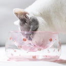 Pet Bowl - Double Wall "Paw Shape" Glass Bowl - J & J Pet Club - PAWOOF