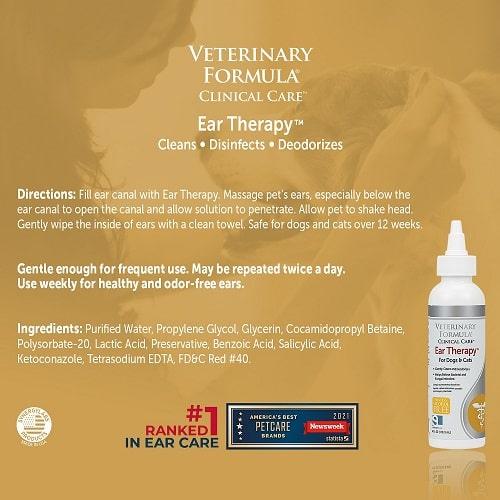 Pet Ear Wash - Ear Therapy For Dogs & Cats - 4 fl oz - J & J Pet Club - Veterinary Formula Clinical Care