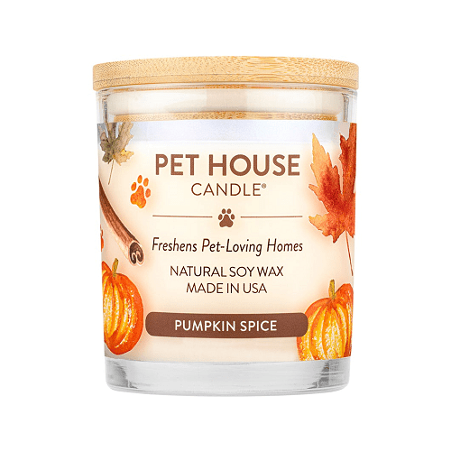 Pet House - 100% Natural Soy Wax Candle - Pumpkin Spice - Large 8.5 oz - J & J Pet Club - Pet House