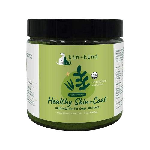 Pet Skin & Coat Supplement - Healthy Skin+Coat (Wheatgrass & Seaweed) - J & J Pet Club - Kin+Kind