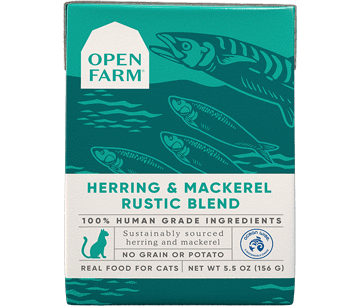 Wet Cat Food - Herring & Mackerel Rustic Blend - 5.5 oz Open Farm Cat Food.