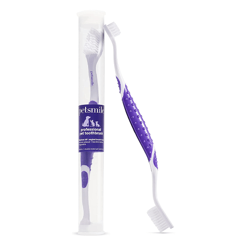 Professional Pet Toothbrush, Patented 45° Dual-Ended Brush Head - J & J Pet Club - Petsmile