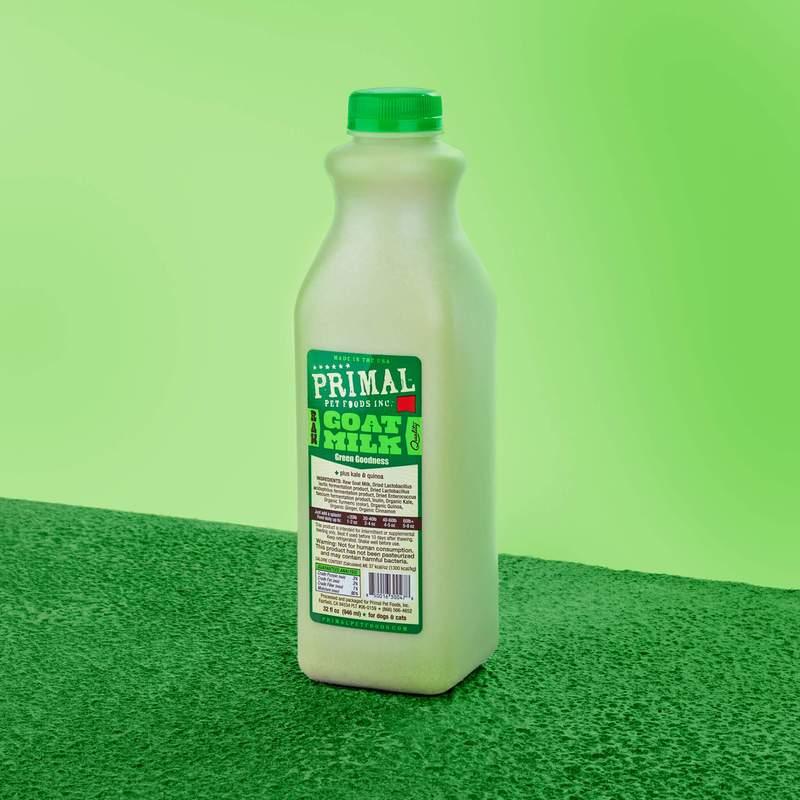 Raw Goat Milk - Green Goodness with Organic Kale & Quinoa For Energy and Vitality - 32 oz - J & J Pet Club - Primal