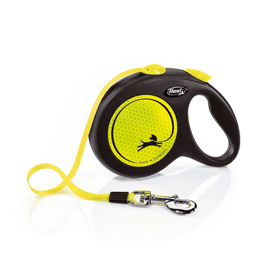 Retractable Leash - New Neon - L Tape 16 ft/5 m - J & J Pet Club - Flexi