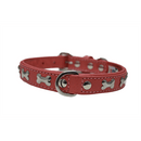 Rotterdam Bones Dog Collar - Metal Bones fitted - Bubblegum Pink - J & J Pet Club - Angel Pet Supplies