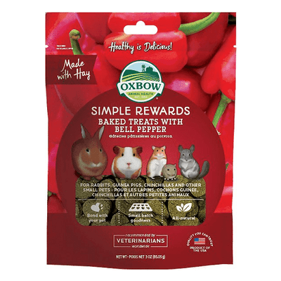 Simple Rewards - Small Animal Treat - Baked with Bell Pepper - 3 oz - J & J Pet Club - Oxbow