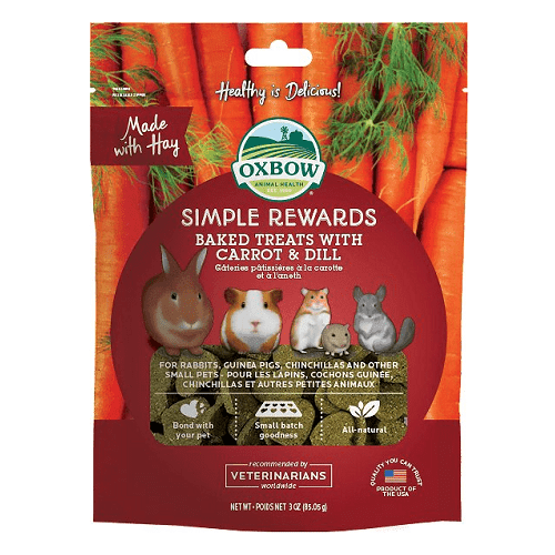 Simple Rewards - Small Animal Treat - Baked with Carrot & Dill - 2 oz - J & J Pet Club - Oxbow