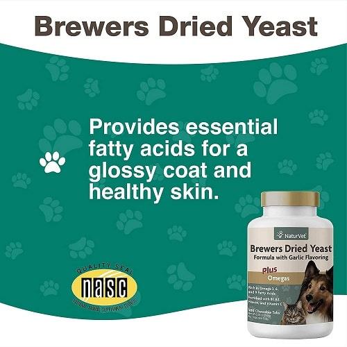 Skin & Coat Care Supplement - Brewers Dried Yeast Formula with Garlic Flavoring Chewable Tablets (Plus Omegas) - 500 ct - J & J Pet Club - Naturvet