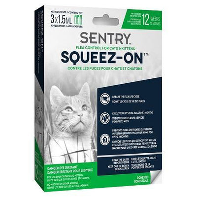Squeez-On Flea Control for Cats & Kittens - J & J Pet Club - Sentry