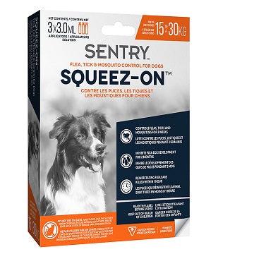 Squeez-On Flea, Tick & Mosquito Control, For Dogs (15-30 kg) - J & J Pet Club - Sentry