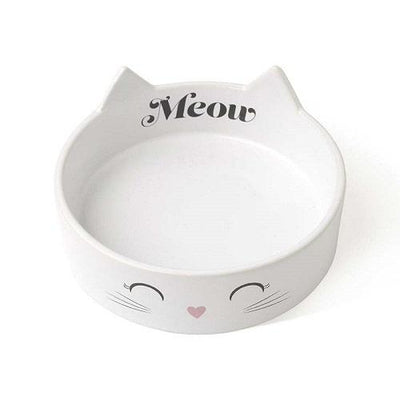 Stoneware Pet Bowl - Meow Kitty 5" Shallow Bowl (Dishwasher Safe) - J & J Pet Club - PetRageous