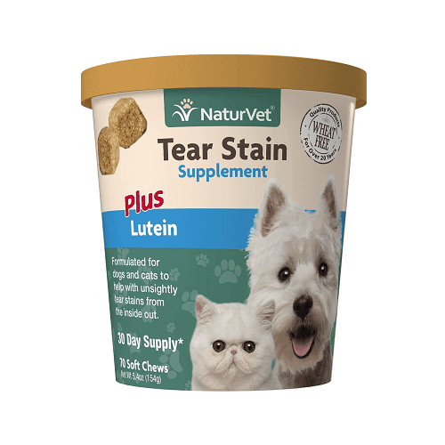 Supplement - Tear Stain Supplement Soft Chews (Plus Lutein) - 70 ct cup - J & J Pet Club - Naturvet
