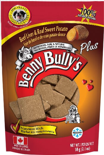 Freeze-Dried Dog Treats, Liver Plus - Beef Liver Plus Sweet Potato - 58 g Benny Bully's Dog Treats.