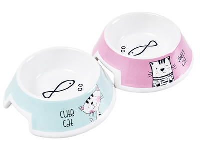 Ceramic Pet Bowl - CUTE CAT - 14.8 cm Elite Pet Bowls, Feeders & Waterers.