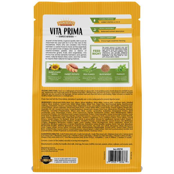 Vita Prima - Hamster & Gerbil Food - 2 lb - J & J Pet Club - Sunseed