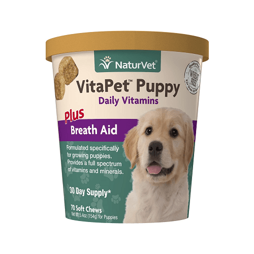 VitaPet - Dog Supplement - Puppy Daily Vitamins Soft Chews (Plus Breath Aid) - 70 ct cup - J & J Pet Club - Naturvet