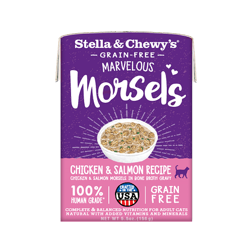 Wet Cat Food - Morsels - Chicken & Salmon - 5.5 oz - J & J Pet Club - Stella & Chewy's