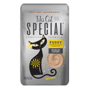 Wet Cat Food - SPECIAL - FUSSY: Duck Liver & Egg in Broth For Adult Cats - 2.4 oz pouch - J & J Pet Club - Tiki Cat